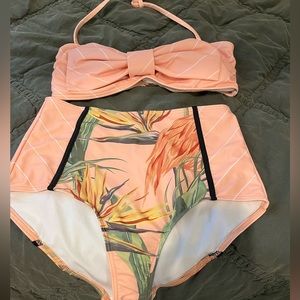 Two piece high waisted swimsuit